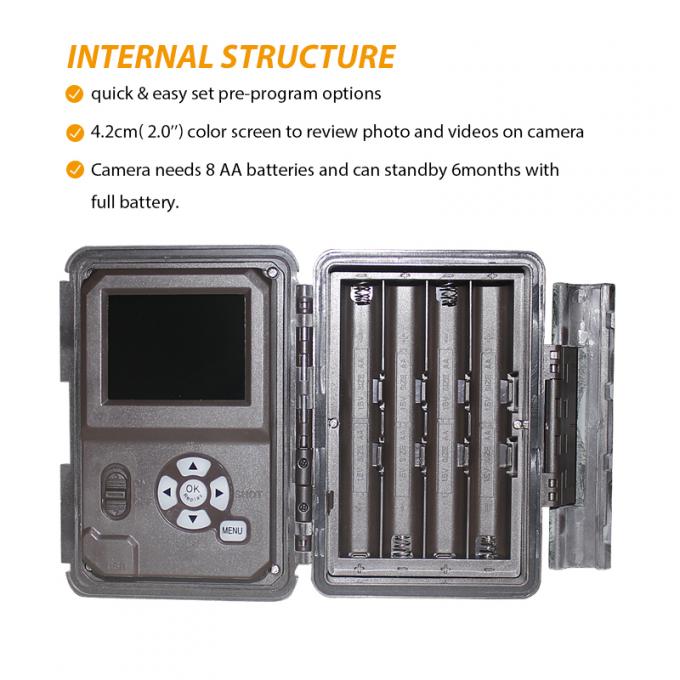 Infrarot Wildkamera 30MP1080P Dual-Objektiv Wildkameras für Outdoor Wildtierfalle Wasserdichte 940nm IR Kamera 7