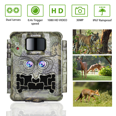 Kamera 13MP CMOS wild lebenden Tiere der DC12V-Doppellinsen-1080P Hinterkein Glühen-Nocken