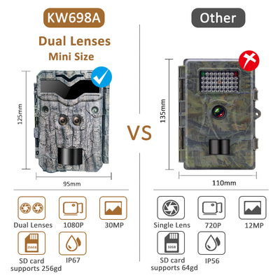 Dual Lens 4K Video 30FPS Infrarot Jagdkamera High-End Trail Kamera