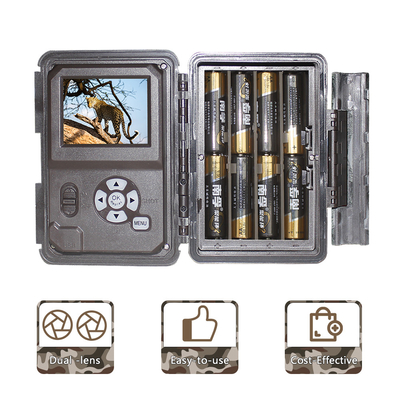 KW696 Outdoor Jagdkamera Dual-Objektiv 30MP ohne Leuchtstoff Spurenkamera 1080p Nachtsicht 512G für