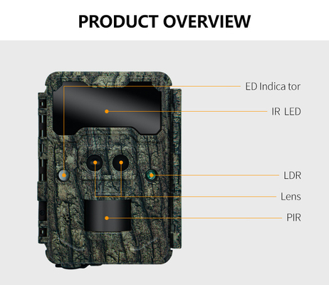 KW696 Outdoor Jagdkamera Dual-Objektiv 30MP ohne Leuchtstoff Spurenkamera 1080p Nachtsicht 512G für
