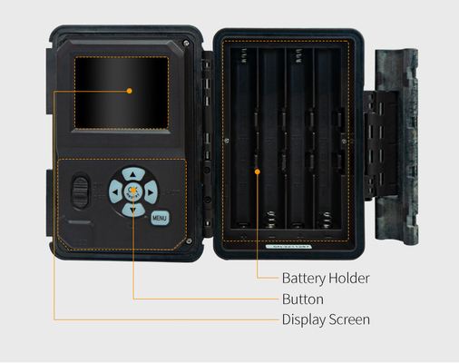 KW696 Outdoor Jagdkamera Dual-Objektiv 30MP ohne Leuchtstoff Spurenkamera 1080p Nachtsicht 512G für