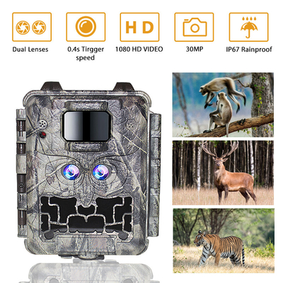 KW591 Wildtierkamera keine Leuchte Dual Sensoren 1080P wasserdicht IP67 0,4s Auslösergeschwindigkeit bis 512 GB Speicher Hunting Kamera