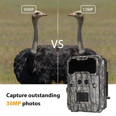 Jagdkamera im Freien KW696 Doppelobjektiv 30MP wasserdicht IP67 1080p Nachtsicht bis 512GB Speicherplatz leuchtende Spurkamera
