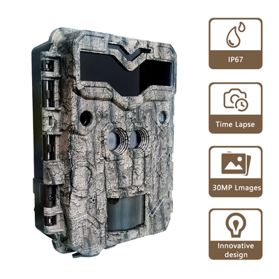 Jagdkamera KW698A Doppelobjektiv 1080P 30MP wasserdicht IP67 bis zu 512 GB Speicherplatz Nachtsicht 0,25s Trigger-Spielkamera