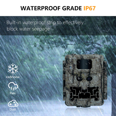 Jagdkamera KW591 leuchtende Dual-Sensoren 1080P wasserdicht IP67 0,4s Auslösergeschwindigkeit bis 512 GB Speicher Hunting-Kamera