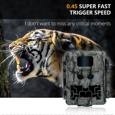 Jagdkamera KW591 leuchtende Dual-Sensoren 1080P wasserdicht IP67 0,4s Auslösergeschwindigkeit bis 512 GB Speicher Hunting-Kamera