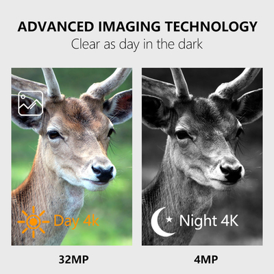 Wärmebildkamera KW788 wasserdicht IP65 4K Video 32MP mit 0,25s Triggergeschwindigkeit