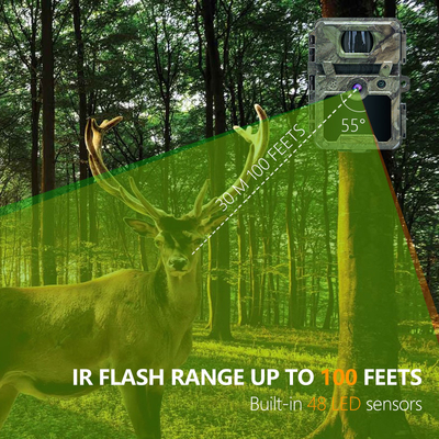 Spielkamera KW571 mit wasserdichtem IP67 No-Glow CMOS Sensor 30MP Foto 1080P 0.25s Triggergeschwindigkeit Nachtsicht