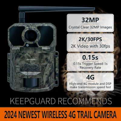 2025 Neueste High-End KW896 Antenne 100ft Nacht Reichweite 32MP 2K Jagdkamera GSM für 4G Wildtierforschung für Trail Kamera