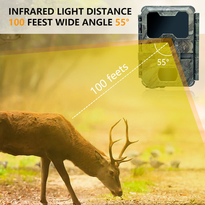 Jagdkamera KW788 wasserdicht IP65 4K Video mit 30fps 32MP 0,25s Auslösergeschwindigkeit bis zu 512GB Speicher für Wildtierforschung