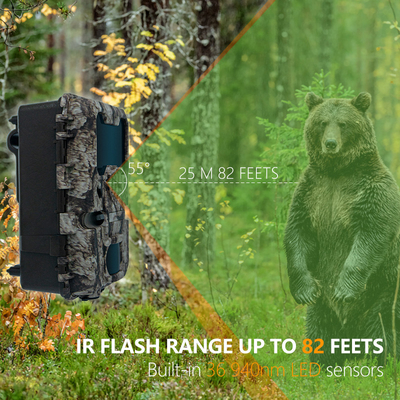 Trail-Jagdkamera 20MP 1080P Wildlife-Kamera Wasserdicht IP67 Spiel- und Versuchskamera bis zu 512 GB Speicher bis zu 82 Fuß