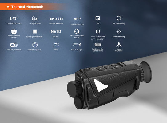 Wärmebildfernglas mit Rotpunkt-850-nm-Nachtsichtgerät, 8-facher Digitalzoom
