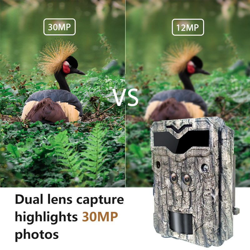 KW698A Wildtierjagd-Spurkamera Dual-Lens 2-Sensoren-Scouting-Kamera 4K-Spielkamera einfach zu navigieren einfach zu bedienen