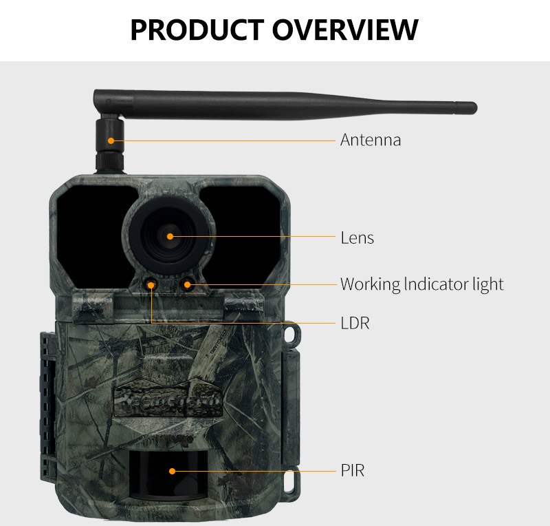 32MP 4G Trail-Kamera mit schnellen 0.2s Trigger-Zeit und Foto / Video / Foto Video-Modi für vielseitig