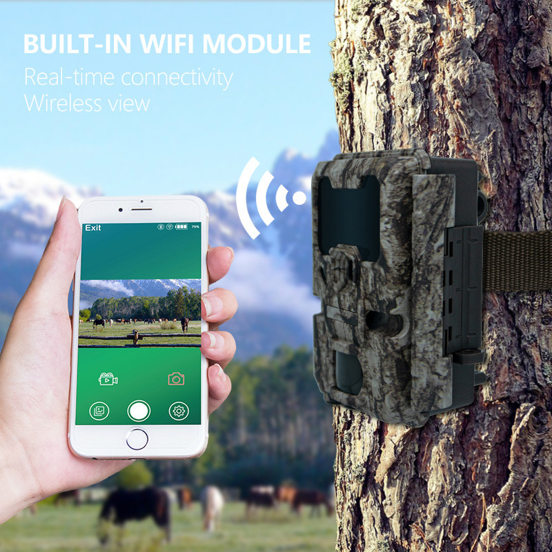 Trail-Jagdkamera 20MP 1080P Wildlife-Kamera Wasserdicht IP67 Spiel- und Versuchskamera bis zu 512 GB Speicher bis zu 82 Fuß